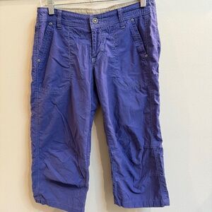 Kuhl capris with embroidery on back- blue/purple color in size 6.